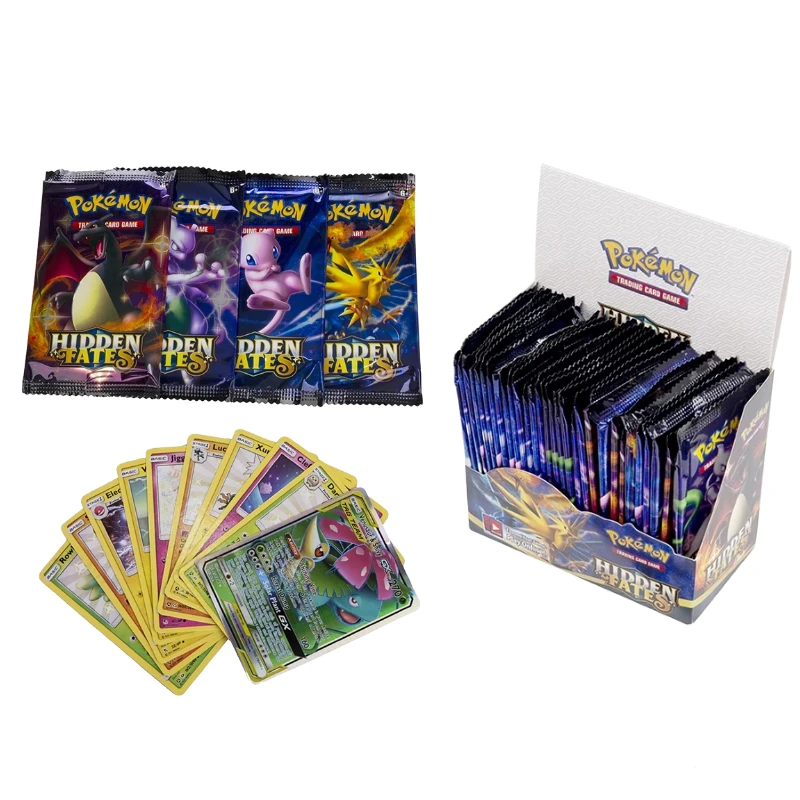 

Новинка 324 шт. Покемон английская карточка скрытые Fates торговая карточка игра бустер коробка Боевая карточка TOMY коллекционные карточки детс...