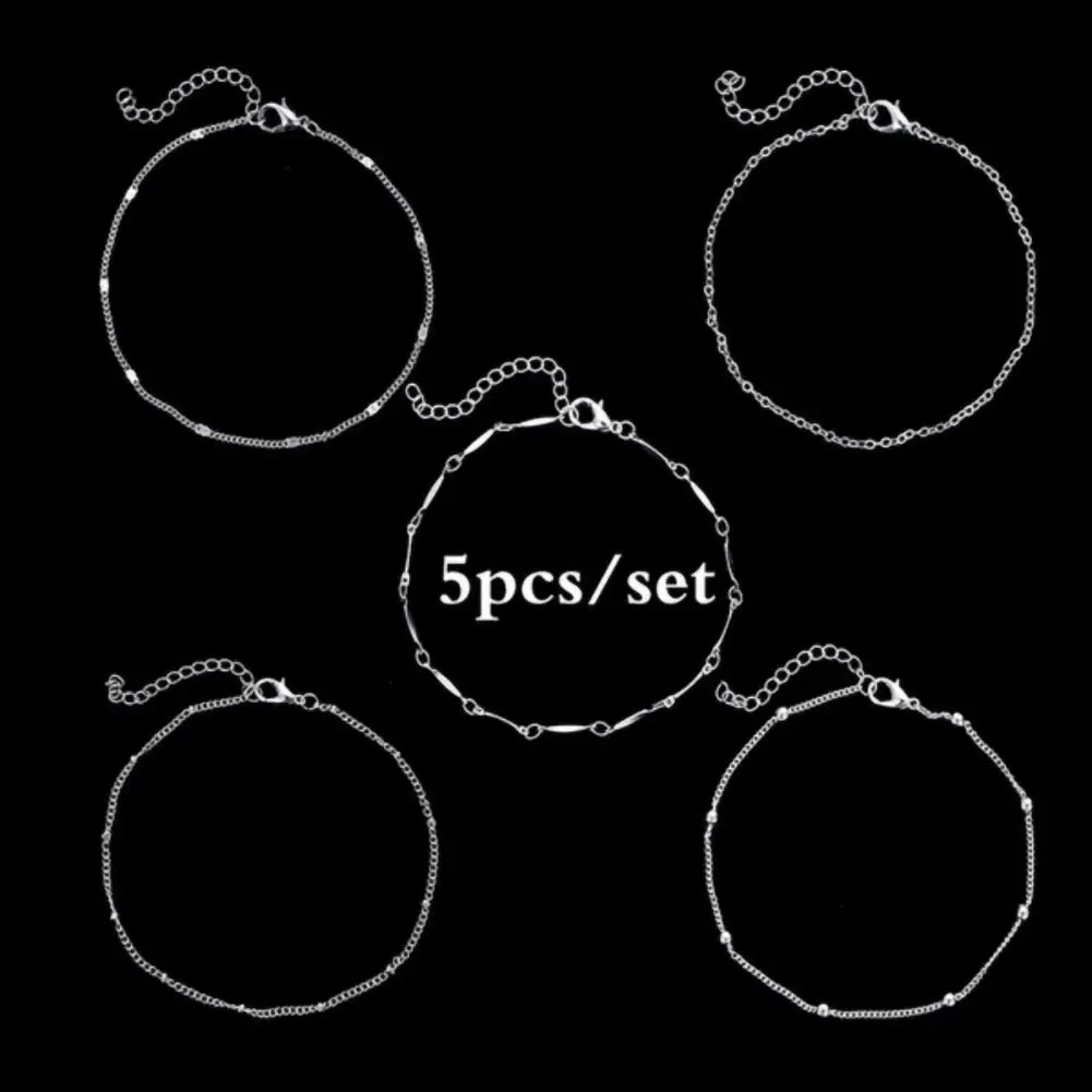 80% горячая Распродажа 5 шт./компл. Стильный Модный браслет на ногу серебряного