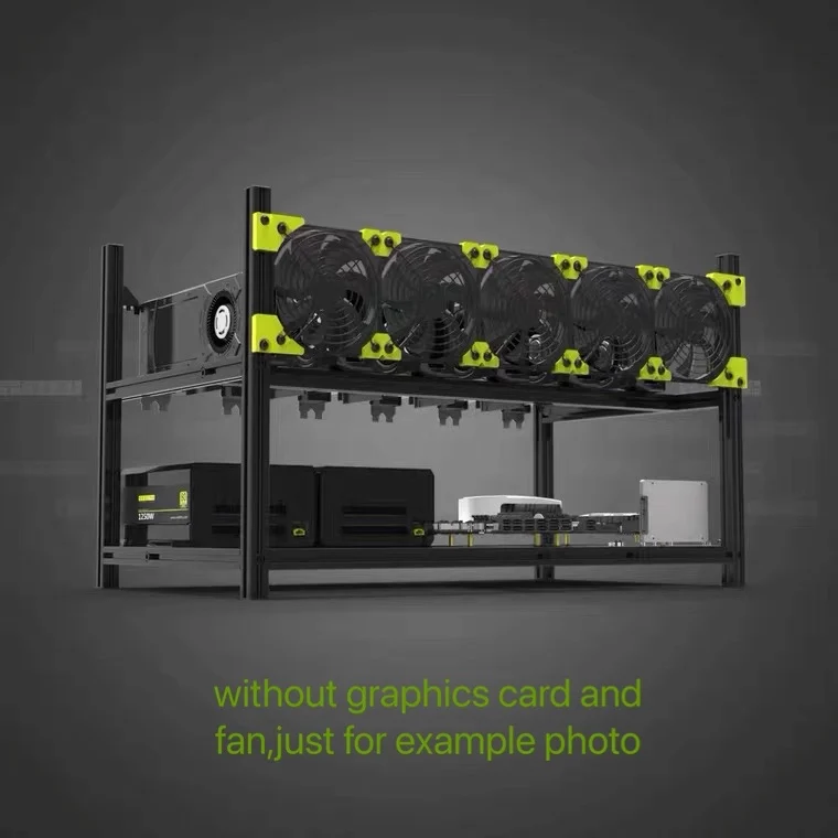 

VEDDHA 6GPU Miner Mining rig Aluminum Stackable Open air Case Computer ETH Frame Rig for bitcon Miner Kit Unassembled Ethereum