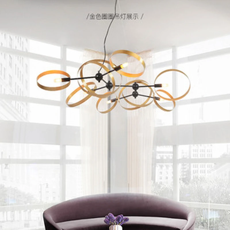 Роскошные Креативные Круглые Подвесные Лампы в стиле пост модерн железные подвесные светильники для