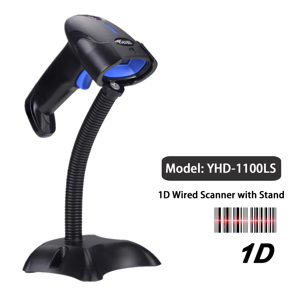 Лазерный проводной 1D сканер штрих кода YHDAA 1100L и Bluetooth 5800DW 2 4G беспроводной 2D