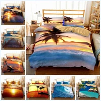 beach bedding set ocean theme duvet cover set housse de couette bedspreads coconut tree print comforter cover for women kids
