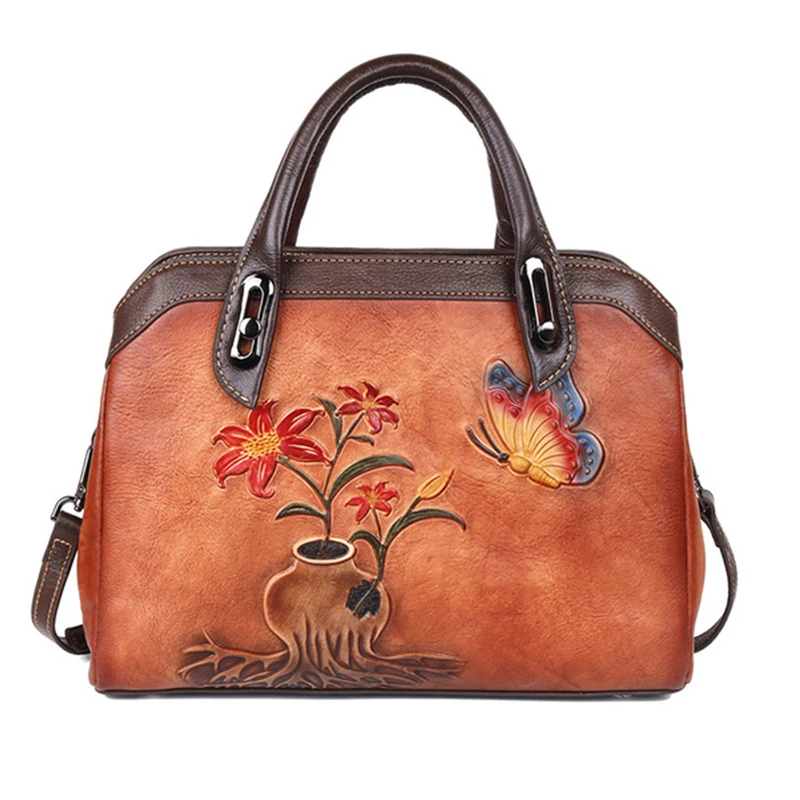 Женская сумка-тоут из воловьей кожи в китайском стиле | Багаж и сумки
