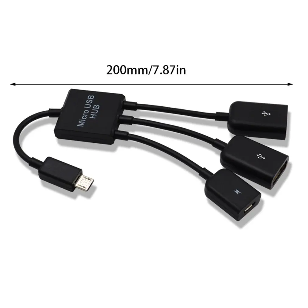 

Data Cable Charge Type-C/Micro Cable 3 in 1 USB C OTG Host Cable Hub Cord Adapter Connector Splitter