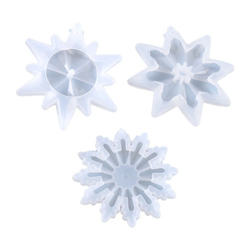 

Crystal Epoxy Resin Mold Snowflake Pendant Silicone Mould DIY Craft Jewelry Tool