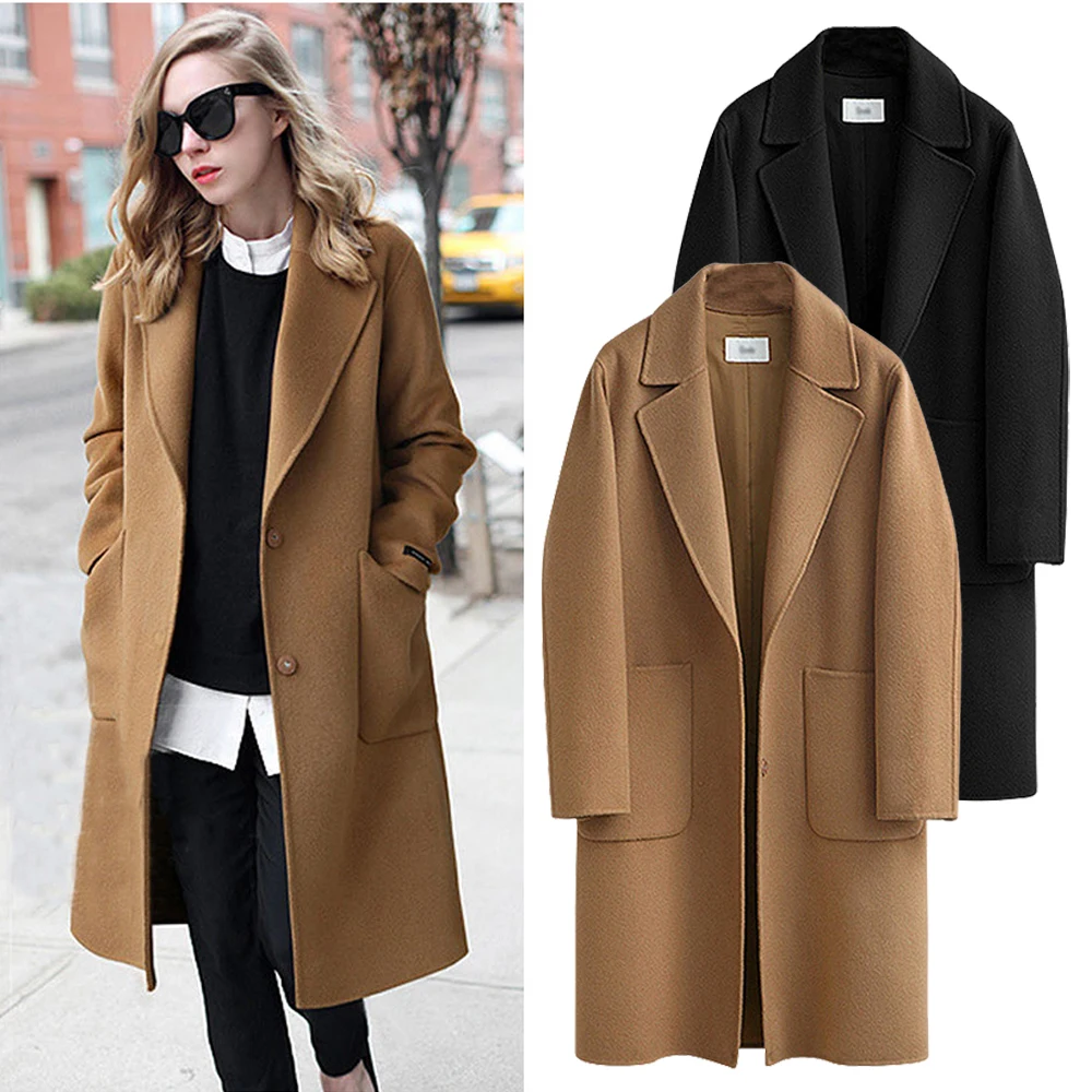 

5XL Autumn Winter Coats 2021 European Style Women Long Coats Single-breasted Hairy Female Jacket Coat Women Clothes