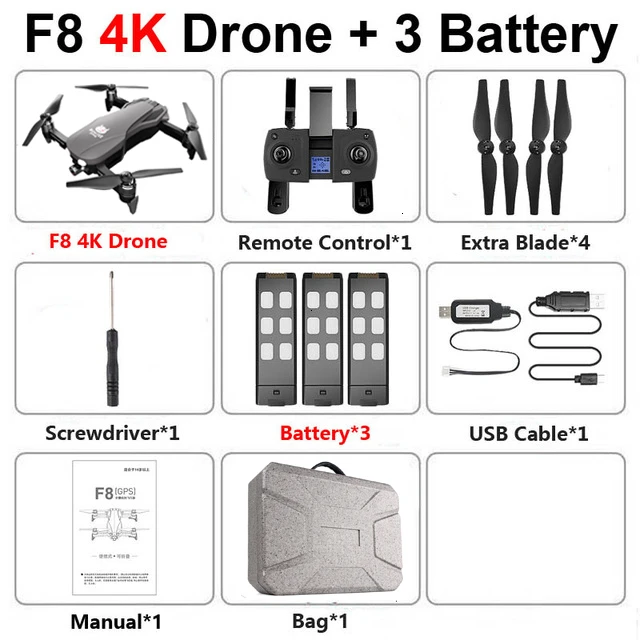F8 gps Дрон с двухосевой антивибрационной самостабилизирующейся подвеской Wifi FPV 1080P 4K камера бесщеточный Квадрокоптер - Цвет: F8 4K 3B BAG