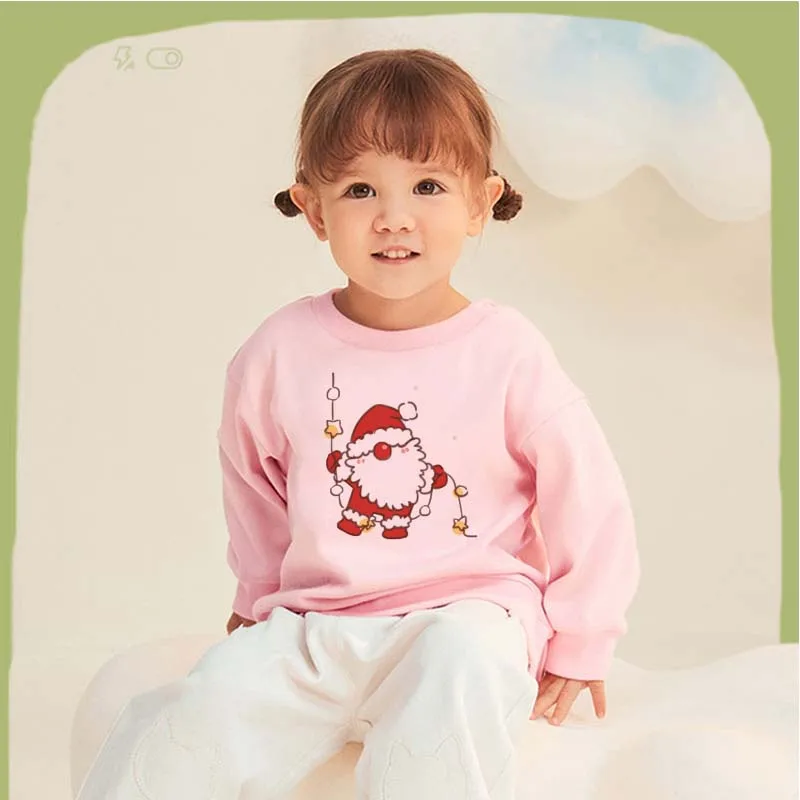 

New Arrivals T-shirts Print Funny Kids T Shirt Girl Clothes Boys Tops Colors Christmas Sweatshirt Santa Claus Snowman Cartoon
