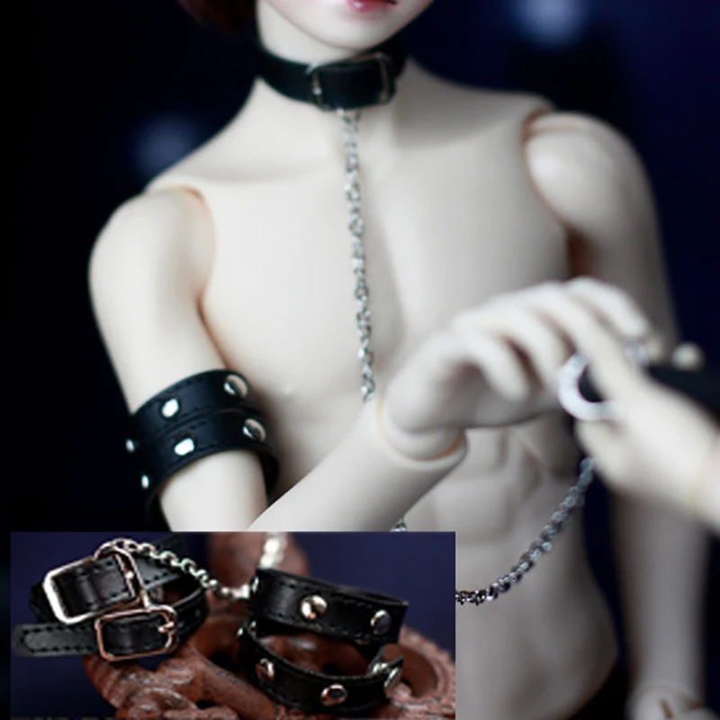 

[Free Shipping] 3 Points/17/Uncle BJD.SD Baby Pass Code ★Re-engraved ★Black Rivet SM Five-piece Set/Collar/Chain