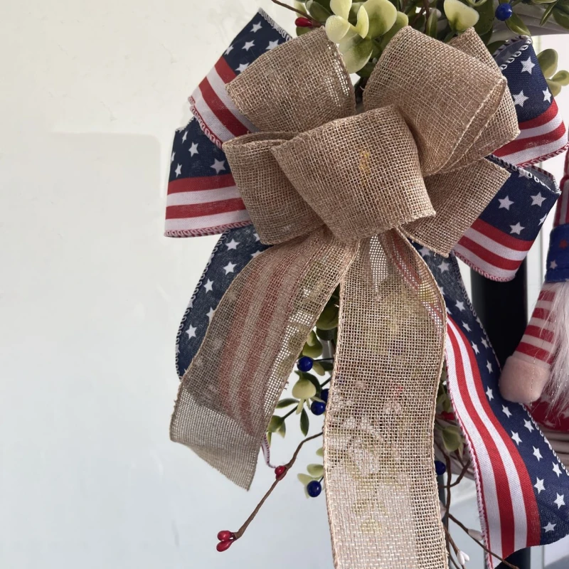 

American Independence Day Rattan Circle Garland 40cm Independence Day Decoration Rattan Circle Rudolph Female