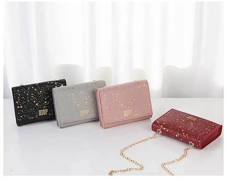 Женский кошелек с маленькими звездами из ПУ кожи на цепочке новинка 2019 роскошный