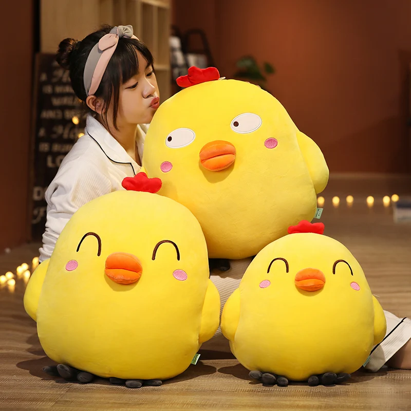 

1pc 45CM Kawaii Chicken Plush Toy Funny Cartoon Little Yellow Chicken Stuffed Animal Doll Soft Pillow For Kids Birthday Gift