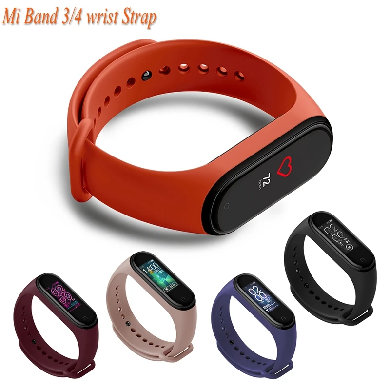 Топ mi Band 3/4 ремешок силиконовый ремешок браслет аксессуары для Xiaomi mi Band 3/4 Smart