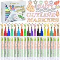 metallic markers outline marker double line pen journal pens colored permanent marker pens for kidsamateurs and professionals