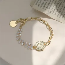 2020 новый золотой Южная Корея Асимметричный барочный браслет из