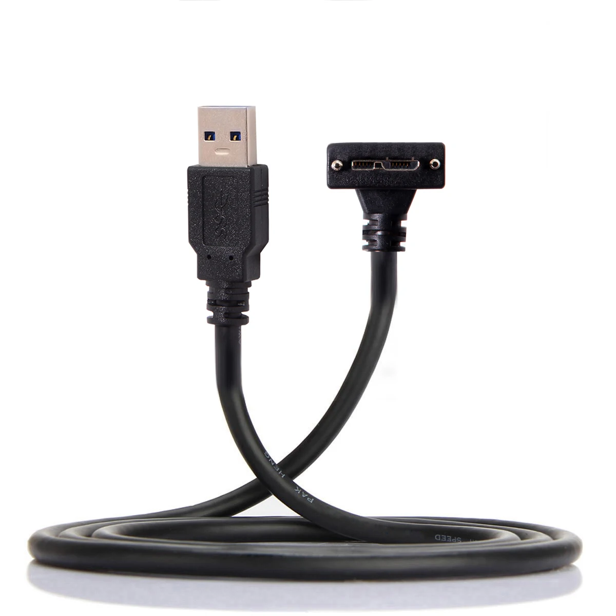 Черный угловой 90 градусов Micro USB винт-кабель для передачи данных 3 0 промышленной