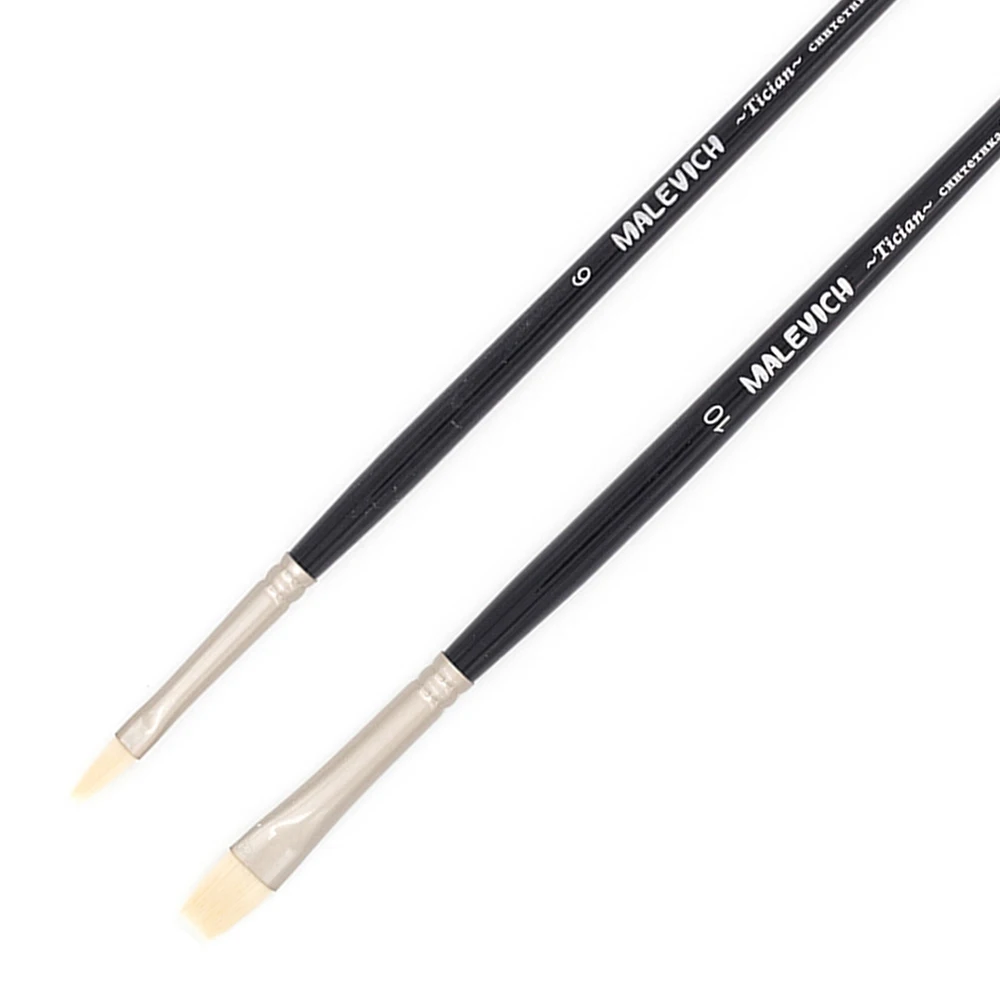 Synthetic brush Malevich Tician flat No. 6 10 for painting drawing Stationery art supplies Paint Brushes Office School | Канцтовары для
