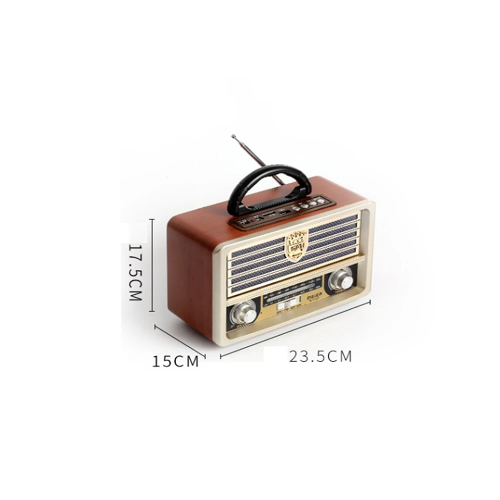 Цифровой fm-радио, многофункциональный MP3-плеер, деревянный радиоприемник с ручкой, Портативный ретро bluetooth-динамик с поддержкой TF карты/USB входа