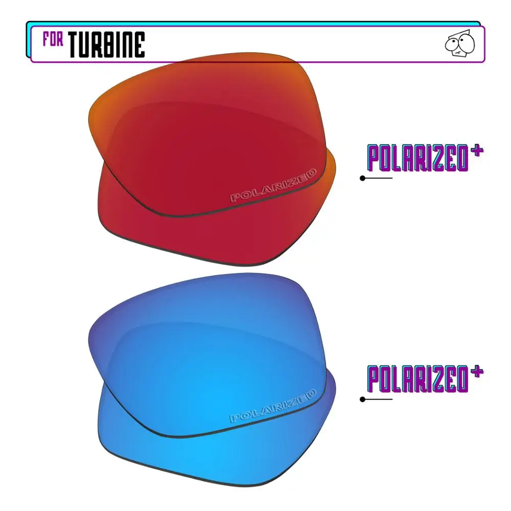 EZReplace Polarized Replacement Lenses for - Oakley Turbine Sunglasses - BlueP Plus-RedP Plus