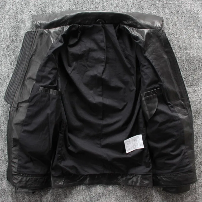 Куртка-карго мужская из натуральной овечьей кожи с несколькими карманами