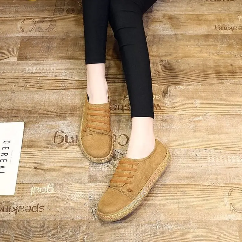 

Korean Flat Sole Shoe Female Leisure One Word Pedal Thick-soled Bean Shoes Feet Comfortable Lazy Shoes 2021 New wm7