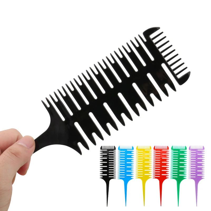 

Professional Barber Big Tooth Hair Dyeing Tool Highlighting Comb Salon Fish Bone Design Dyeing Sectioning Styling Tool