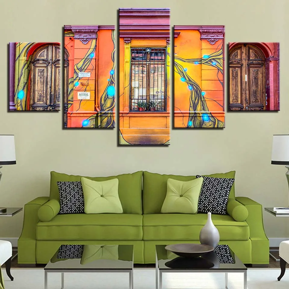 

Blue light bulb poster 5pcs Modern Home Wall Decor Canvas Picture Art HD Print Painting On Canvas for Living Room