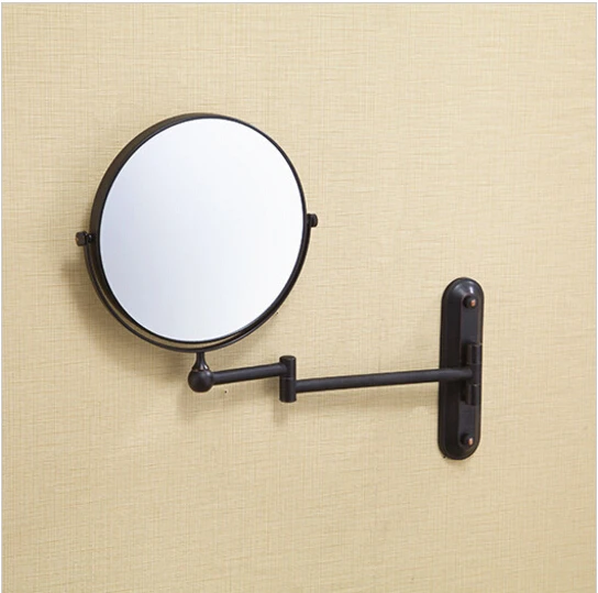 

High quality 8" Black antique Makeup mirrors 1x3 magnifier Copper Cosmetic Mirror Bathroom Double Faced Wall mounted Bath Mirro
