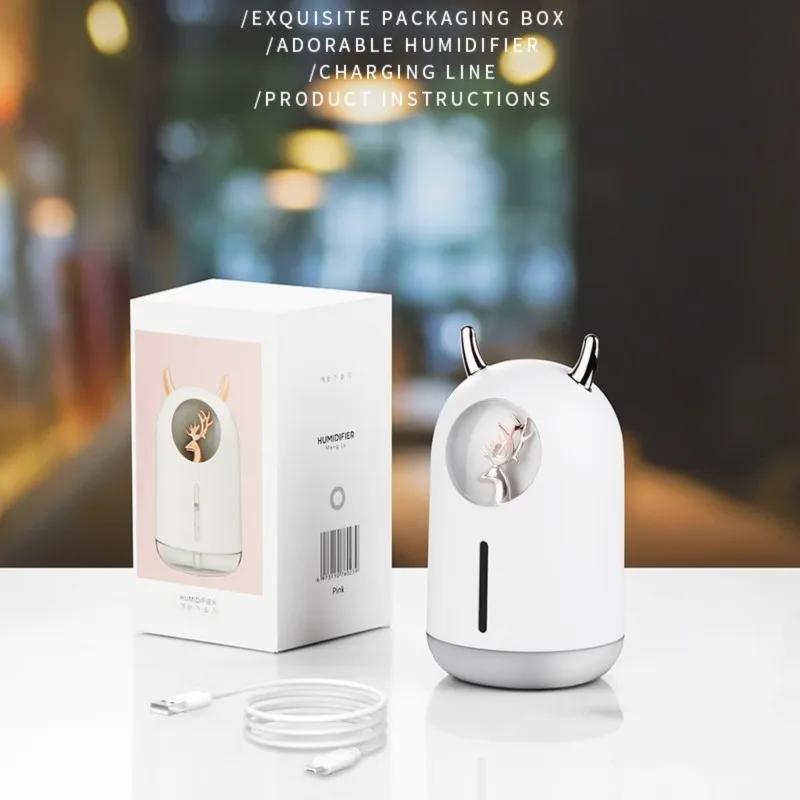 

New Humidifier Cute Pet Mini Household Small Moisturizing Aromatherapy Car Creativity Air Bear USB Humidifier LED Mist Maker