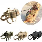 Тактическая шлейка для собак, военный жилет без натяжения, для дрессировки средних и больших собак, с чехлами