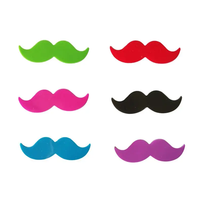 6 Pcs Silicone Red Wine Glass Marker Drink Creative Moustache Shape Identification (Mixed) | Дом и сад