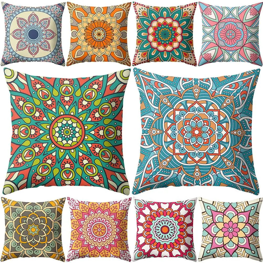 

45x45cm Mandala Flower Square Cushion Cover Pillow Case Sofa Bed Car Chair Decor