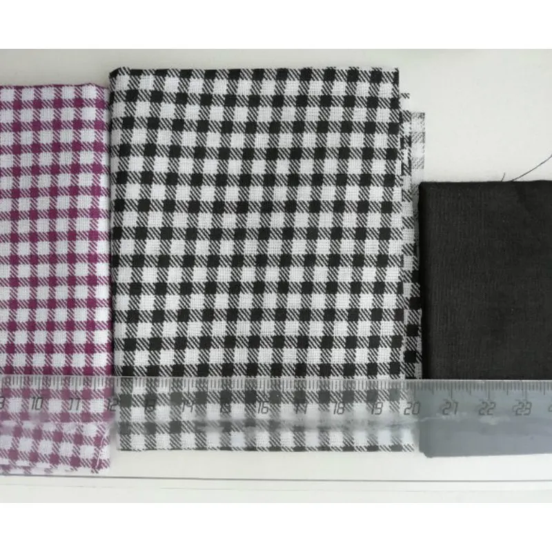 Booksew Cotton Plain Fabric White And Black Check Design Classical Style Clothing Patchwork Tissue Tecido Curtain Art Work Dolls|plain