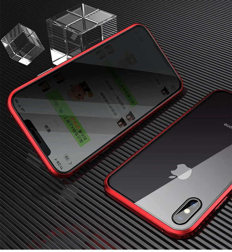 Антибликовый Магнитный чехол для iPhone 11 Pro XS MAX XR двухсторонняя, для стекла металлический бампер для iPhone 8 7 6 Plus