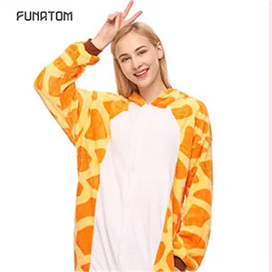 2019 зимняя Пижама с животными, пижама с жирафом и единорогом, розовая пижама с единорогом для женщин и мужчин, унисекс, фланелевая ночная рубашка с пандой для взрослых