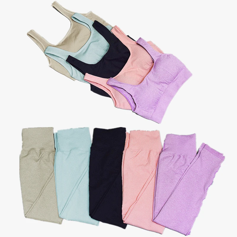 Одежда для фитнеса Спортивная одежда женщин нейлоновые быстросохнущие Тонкие