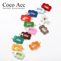 factory supplies ins hot sale acrylic fashion fancy flow shaped hair clips accessories for kids girls