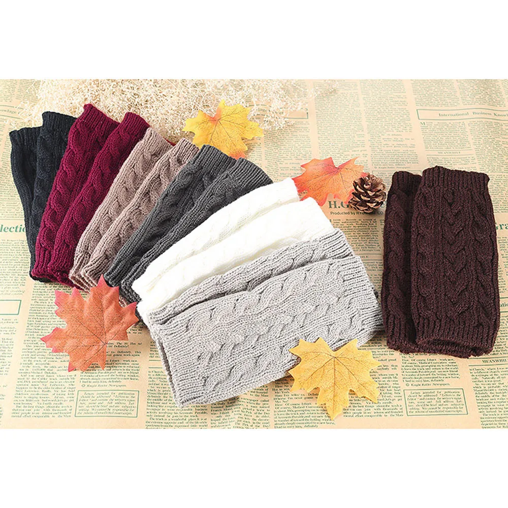 

Knitted Crochet Long Hand Finger Free Glove Winter Warm Wool Fingerless Gloves Half Finger Gloves for Women Girl Men Unisex