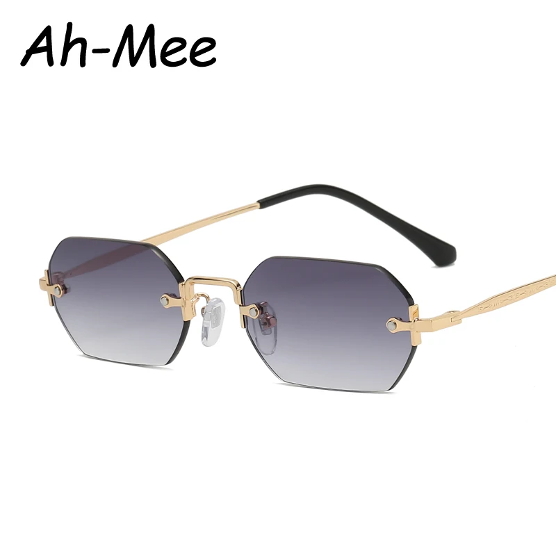 Солнцезащитные очки без оправы женские маленькие квадратные многоугольные