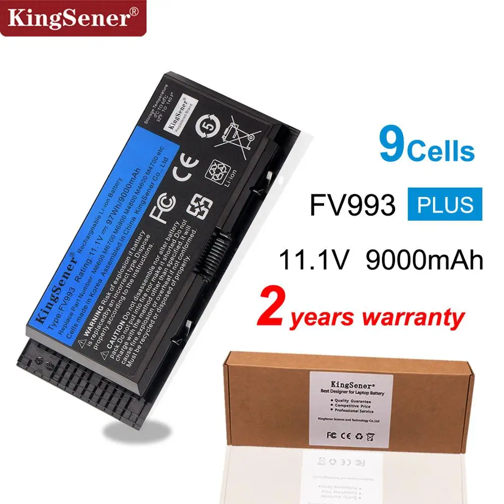 

KingSener FV993 Laptop Battery For DELL Precision M6600 M6700 M6800 M4800 M4600 M4700 FJJ4W PG6RC R7PND OTN1K5 11.1V 97WH