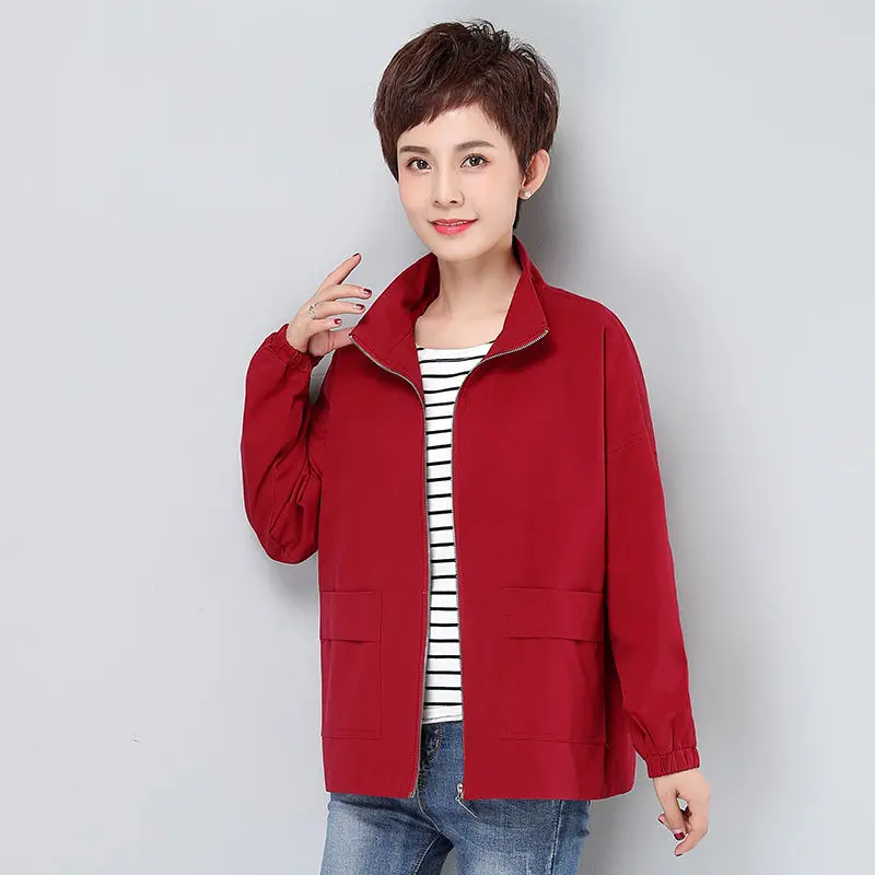 

2020 New Spring Autumn Womens Causal Solid Outwear Coats Long Sleeve Windbreaker Female Causal Zipper Fashion Jackets W35