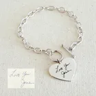 Браслет с шармами Tangula для каллиграфии, Женский юбилейный браслет из нержавеющей стали, браслет с надписью, подарок для матери