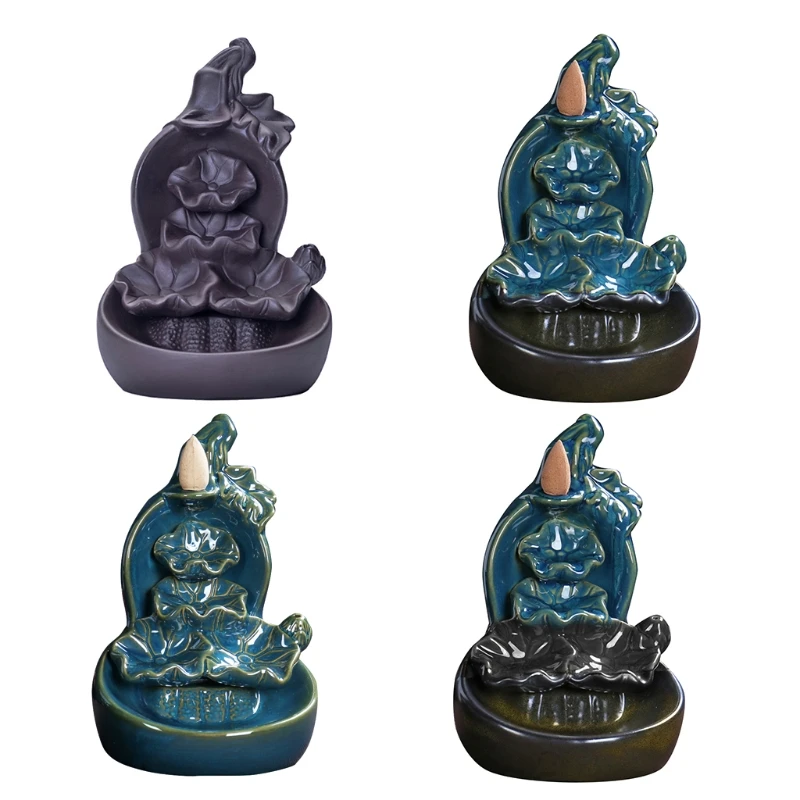 

Ceramic Backflow Waterfall Incense Burner Holder Handicraft Incenser