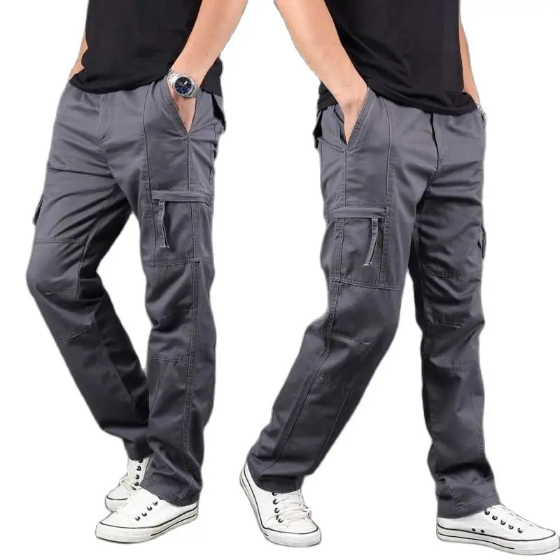 

Fashion Cargo Pants Men Casual Pants Straigth Loose Baggy Cotton Trousers with Multi Pocket Joggers Pants Man Clothing