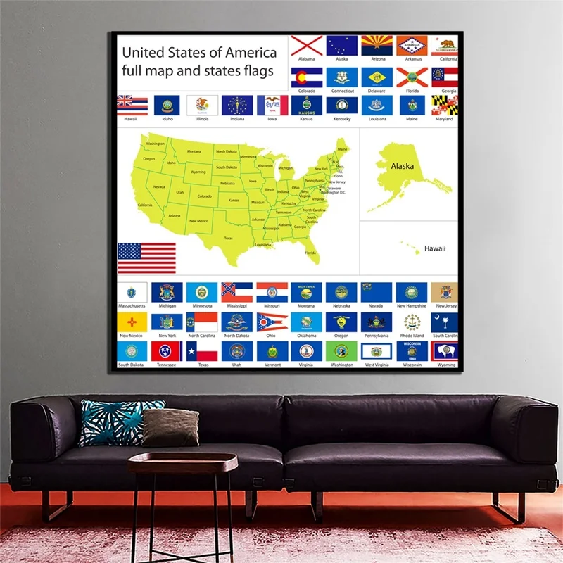 Настенные наклейки в стиле ретро с картой мира, карта мира в США, нерамный плакат, Настенная картина для обучения, школы, офиса, Декор от AliExpress WW