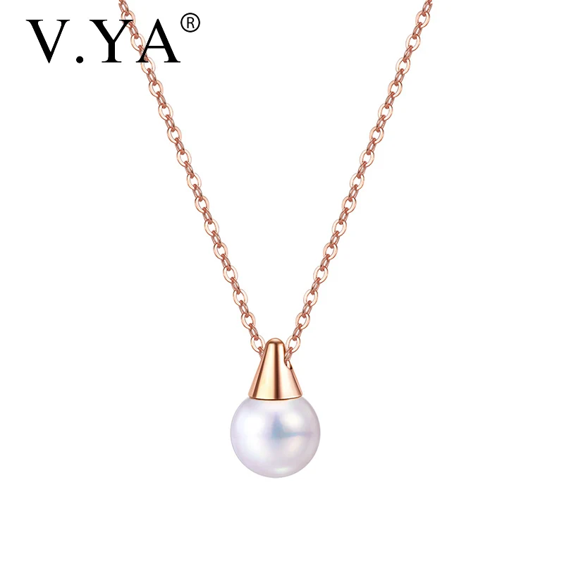 Ожерелье V.YA из титановой стали под розовое золото простое темпераментное