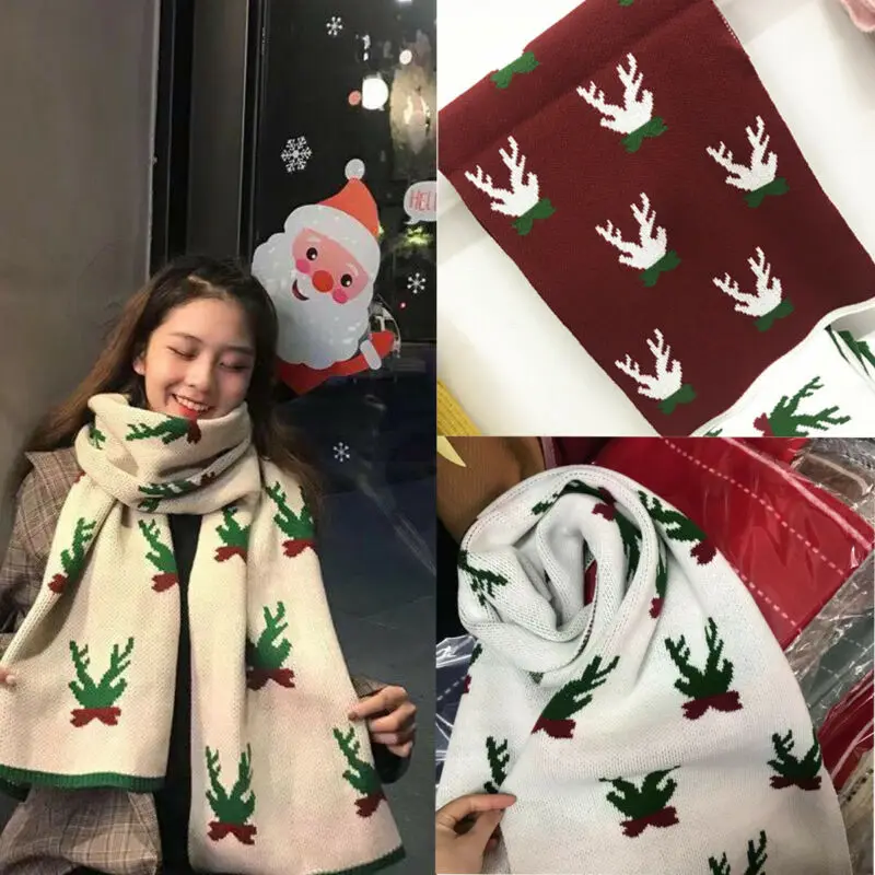 2019 Новое поступление Рождественский шарф с оленем зимний женский милый олень