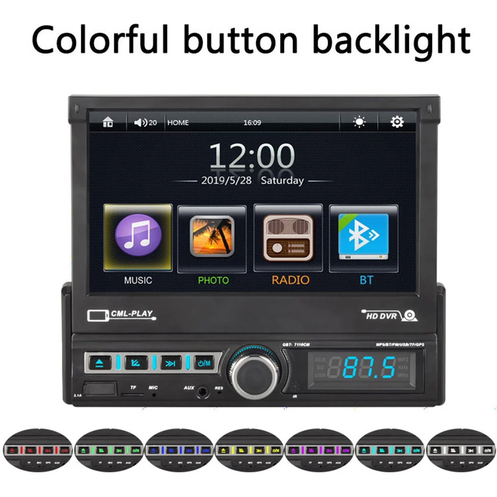 1 DIN 7 дюймов Автомобильный MP5 плеер Bluetooth стерео сенсорный экран электронный