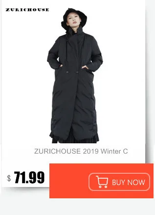 ZURICHOUSE зимнее пальто женское длинное пальто теплая парка с капюшоном уличный стиль модная черная свободная хлопковая стеганая куртка