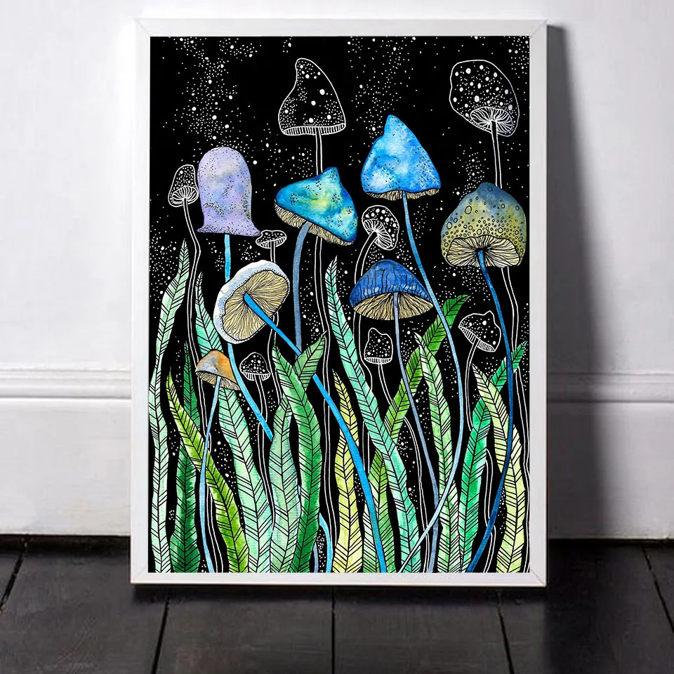 

Crystal Full Diamond Painting Abstract Plant Wall Art Mushroom Mosaic Picture Living Room Home Decoration Cross Stitch Accessori
